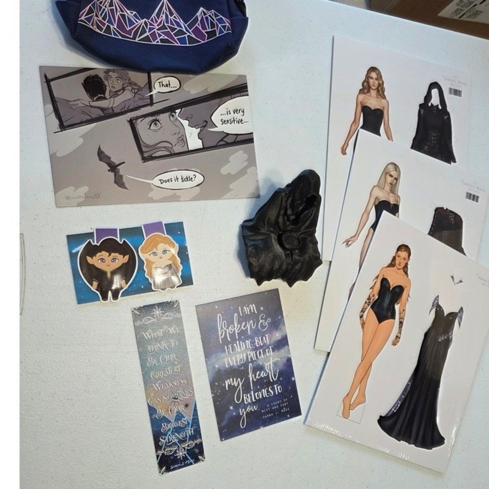 ACOTAR Sarah J Maas Bookish Merch Bundle LitJoy Crate Paper Dolls Suriel Art